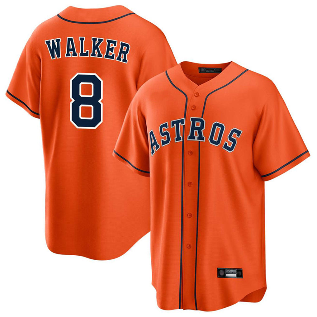 Pouc H.Astros #8 Christian Walker Player Orange Home Game Stitched Jerseys