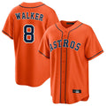 Pouc H.Astros #8 Christian Walker Player Orange Home Game Stitched Jerseys