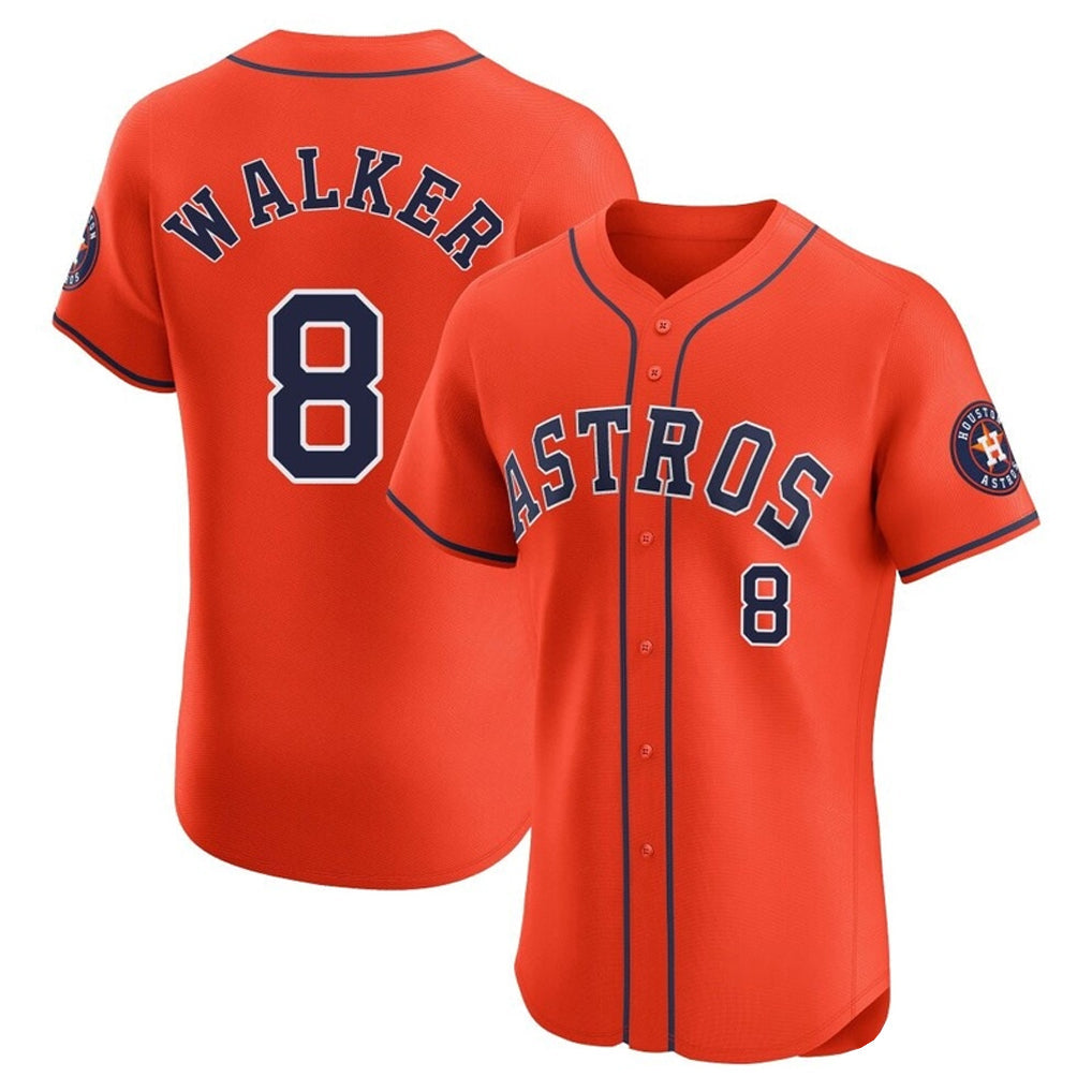 Pouc H.Astros #8 Christian Walker Player Orange Home Limited Elite Stitched Jerseys