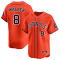 Pouc H.Astros #8 Christian Walker Player Orange Home Limited Stitched Jerseys