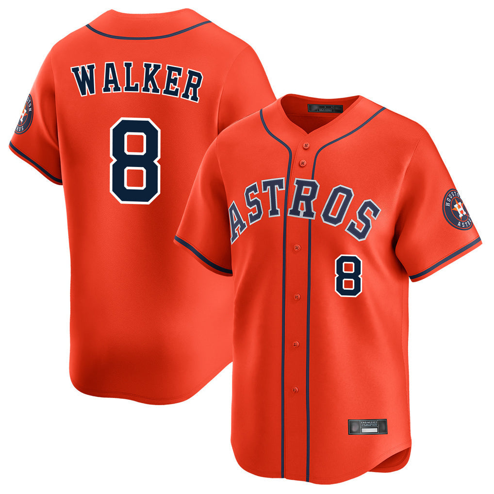 Pouc H.Astros #8 Christian Walker Player Orange Home Limited Stitched Jerseys