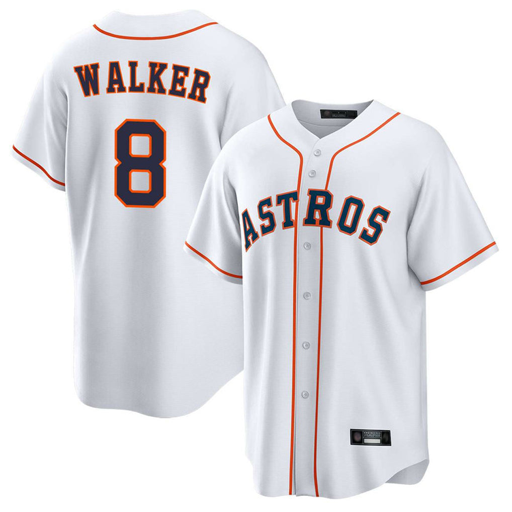 Pouc H.Astros #8 Christian Walker Player White Home Game Stitched Jerseys