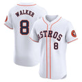 Pouc H.Astros #8 Christian Walker Player White Limited Elite Home Stitched Jerseys