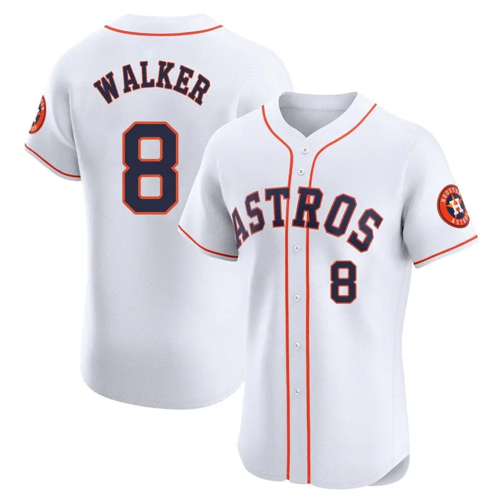Pouc H.Astros #8 Christian Walker Player White Limited Elite Home Stitched Jerseys