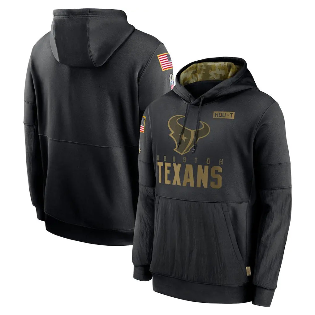 Pouc H.Texans Black Salute to Service Hoodies Limited Game Blank Player Stitched Jerseys