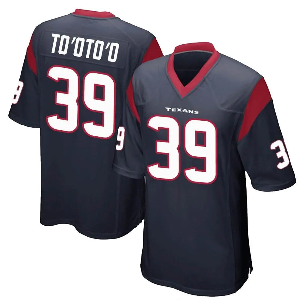 Pouc H.Texans #39 Henry To'oTo'o Player Navy Home Game Stitched Jerseys