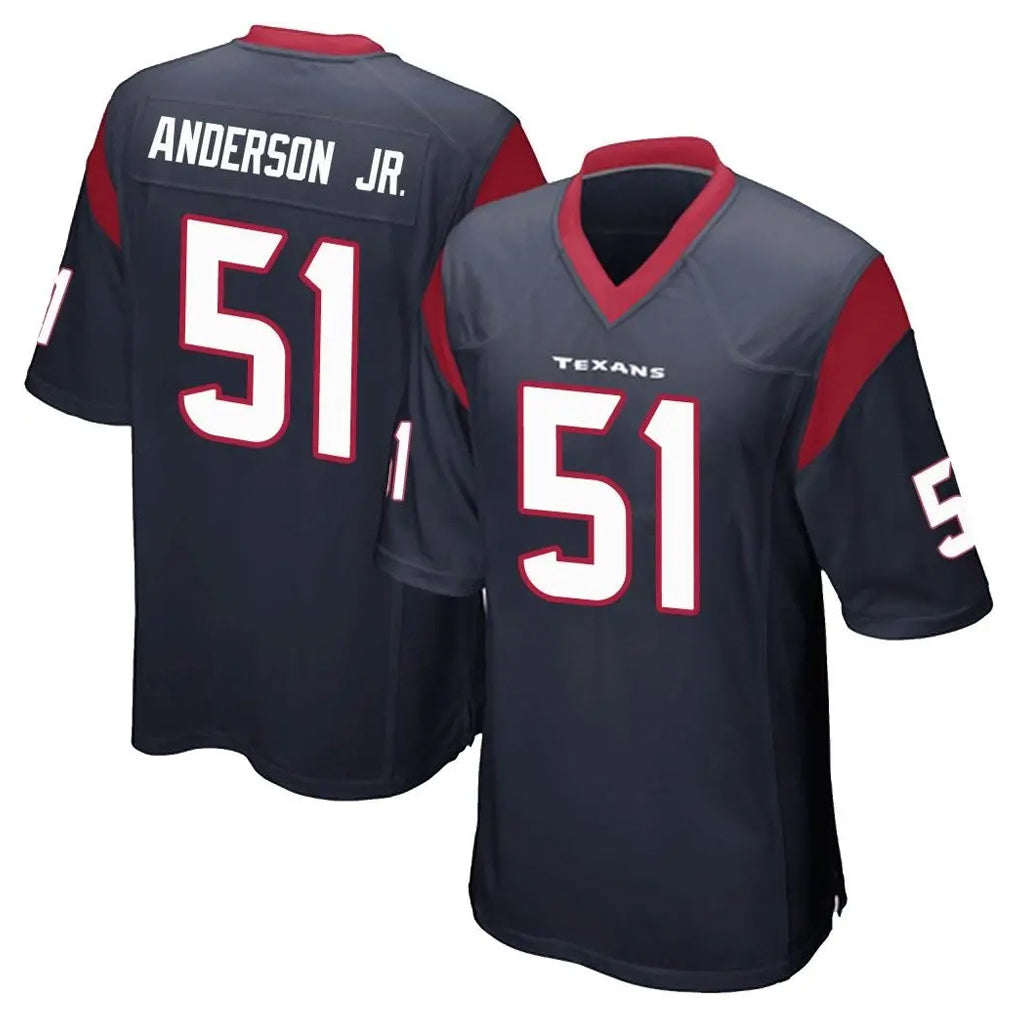 Pouc H.Texans #51 Will Anderson Jr. Player Navy Home Game Stitched Jerseys