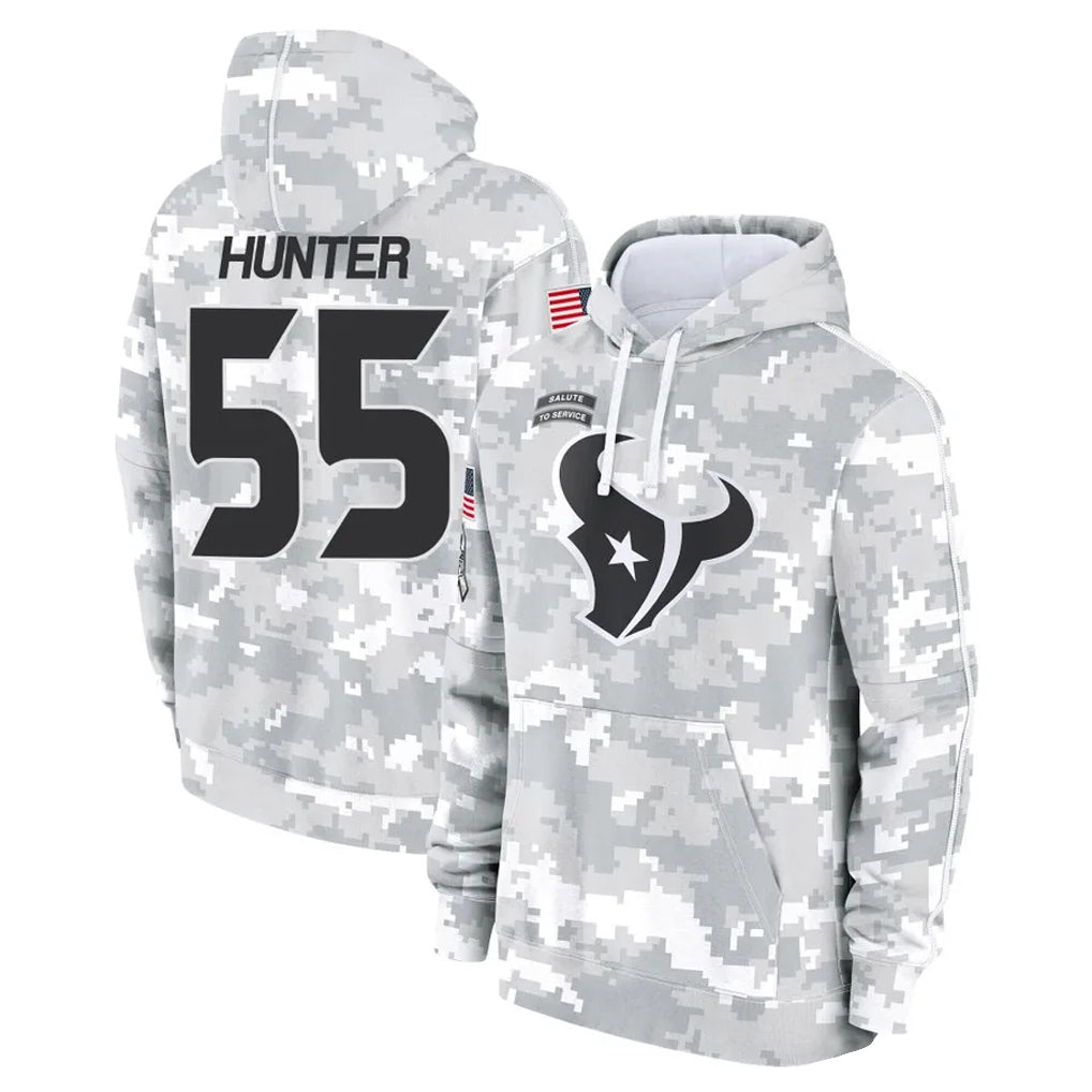 Pouc H.Texans #55 Danielle Hunter Player Arctic Camo Salute to Service Hoodies Limited Game Stitched Jerseys
