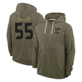 Pouc H.Texans #55 Danielle Hunter Player Olive Salute to Service Pullover Hoodies Limited Stitched Jerseys