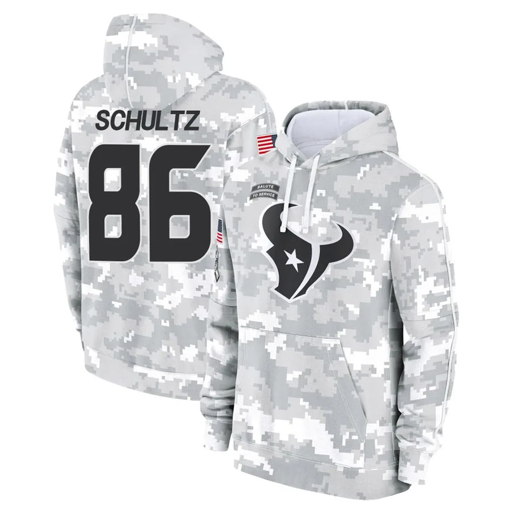 Pouc H.Texans #86 Dalton Schultz Player Arctic Camo Salute to Service Hoodies Limited Game Stitched Jerseys