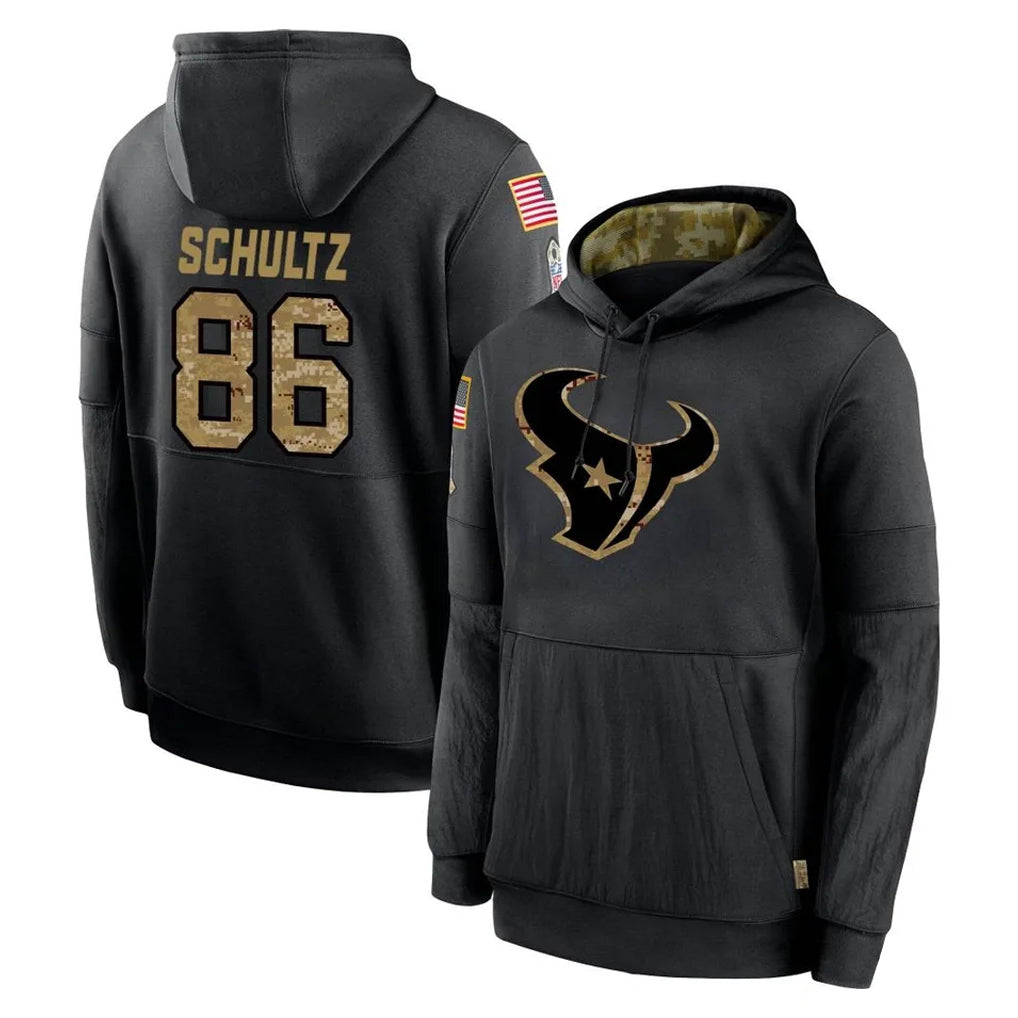 Pouc H.Texans #86 Dalton Schultz Player Black Salute to Service Hoodies Limited Game Stitched Jerseys