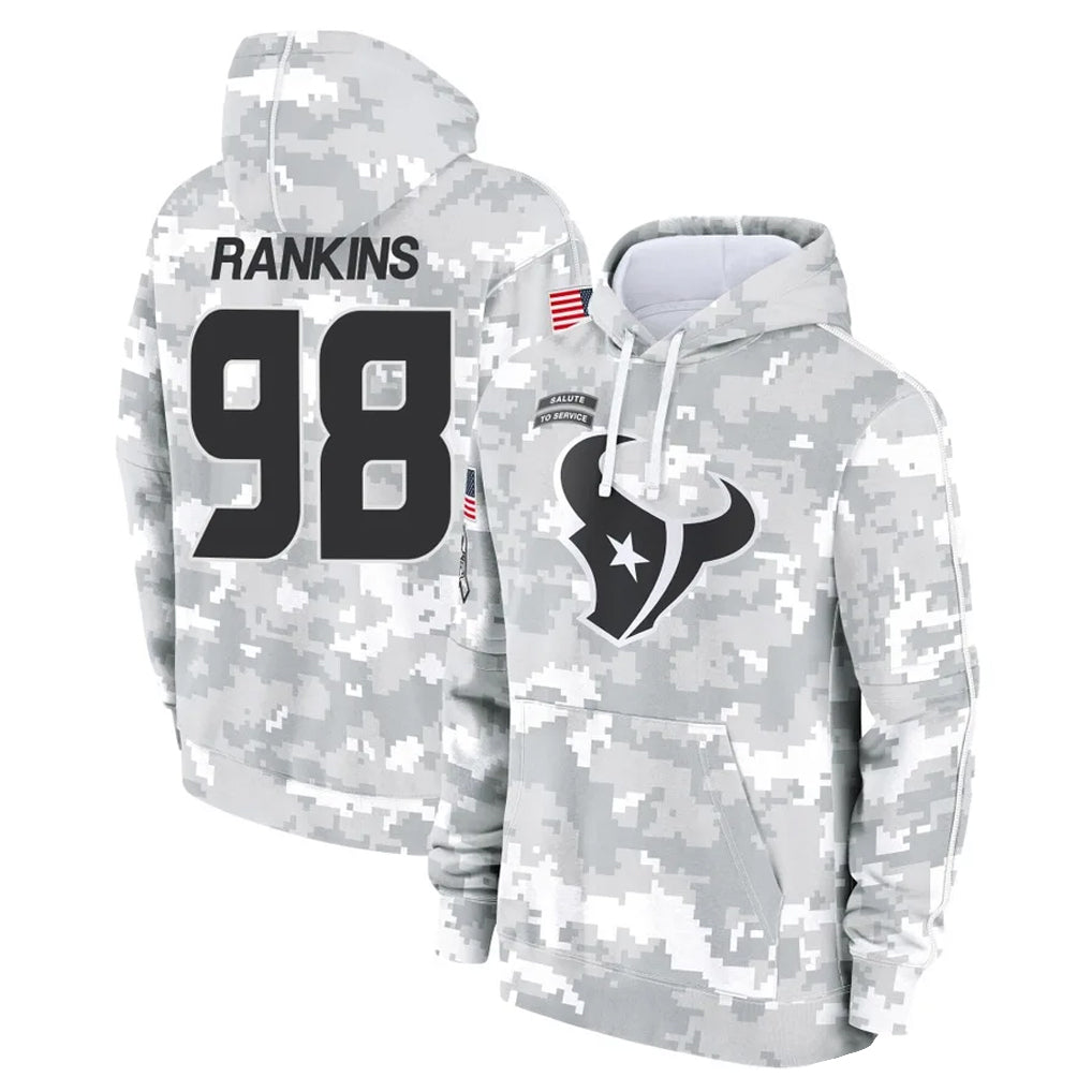 Pouc H.Texans #98 Sheldon Rankins Player Arctic Camo Salute to Service Hoodies Limited Game Stitched Jerseys
