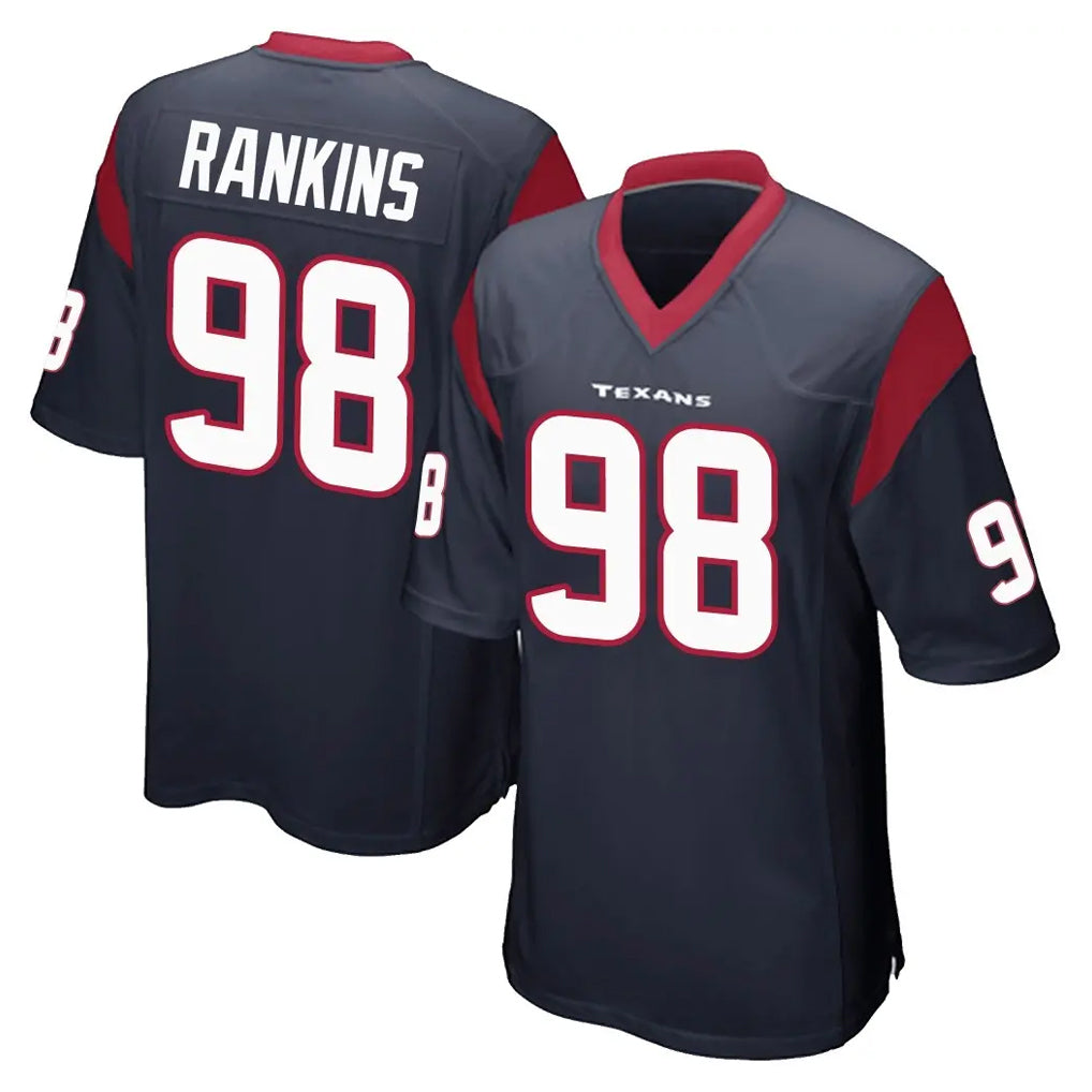 Pouc H.Texans #98 Sheldon Rankins Player Navy Home Game Stitched Jerseys