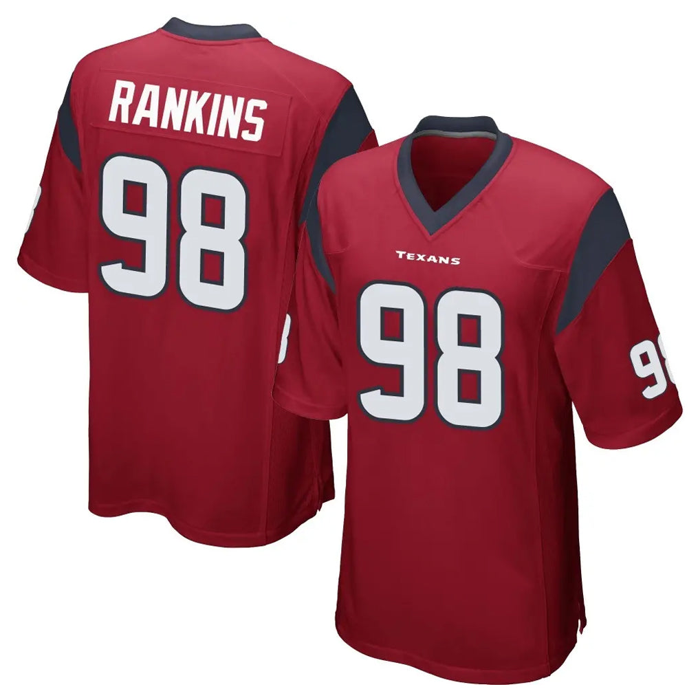Pouc H.Texans #98 Sheldon Rankins Player Red Home Game Stitched Jerseys