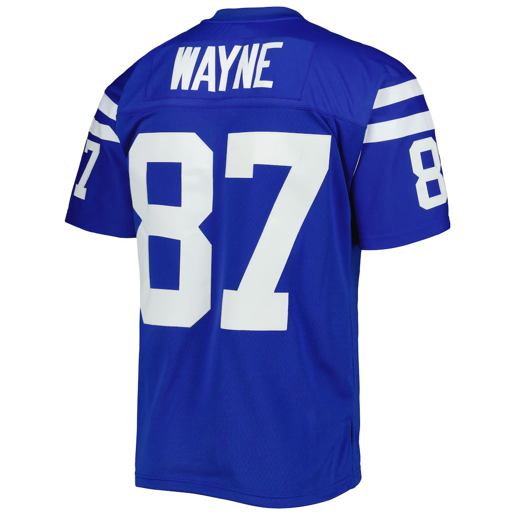 Pouc IN.Colts #87 Reggie Wayne Mitchell & Ness Royal Legacy Replica Jersey