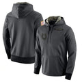 Pouc IN.Colts Gray Salute to Service Performance Hoodies Limited Game Stitched Jerseys