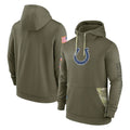 Pouc IN.Colts Olive Salute To Service Hoodies Limited Blank Player Stitched Jerseys