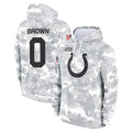 Pouc IN.Colts #0 Pharaoh Brown Player Arctic Camo Salute to Service Hoodies Limited Game Stitched Jerseys