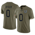 Pouc IN.Colts #0 Camryn Bynum Player Olive Salute To Service Limited Stitched Jerseys