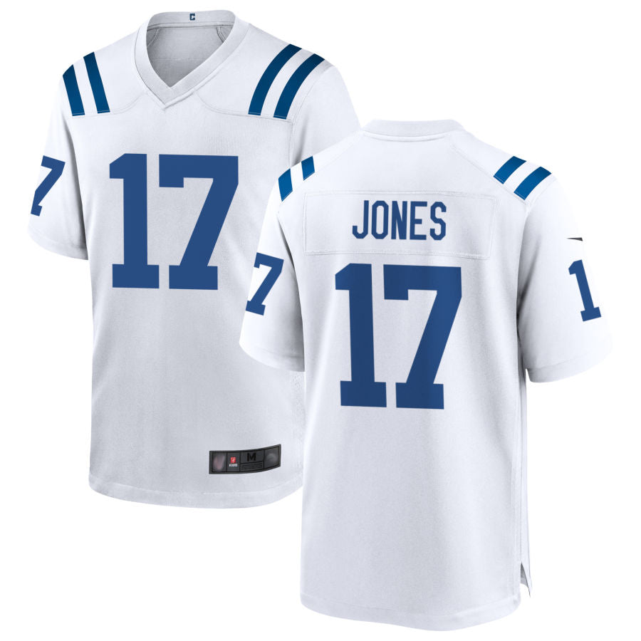 Pouc IN.Colts #17 Daniel Jones Player White Home Game Stitched Jerseys