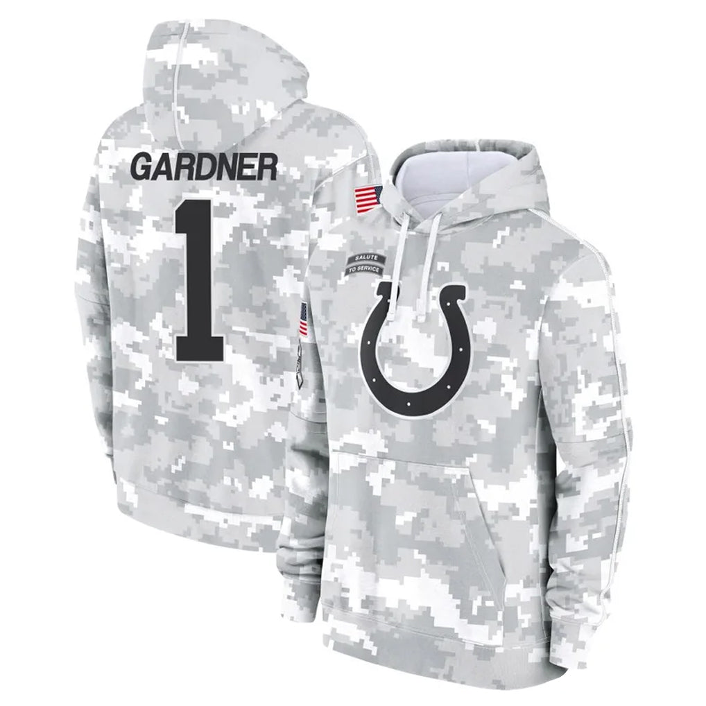Pouc IN.Colts #1 Sauce Gardner Player Arctic Camo Salute to Service Hoodies Limited Game Stitched Jerseys