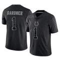 Pouc IN.Colts #1 Sauce Gardner Player Black Reflective Limited Game Stitched Jerseys