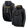 Pouc IN.Colts #1 Sauce Gardner Player Black Salute to Service Hoodies Limited Game Stitched Jerseys