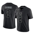 Pouc IN.Colts #2 Josh Downs Player Black Reflective Limited Game Stitched Jerseys