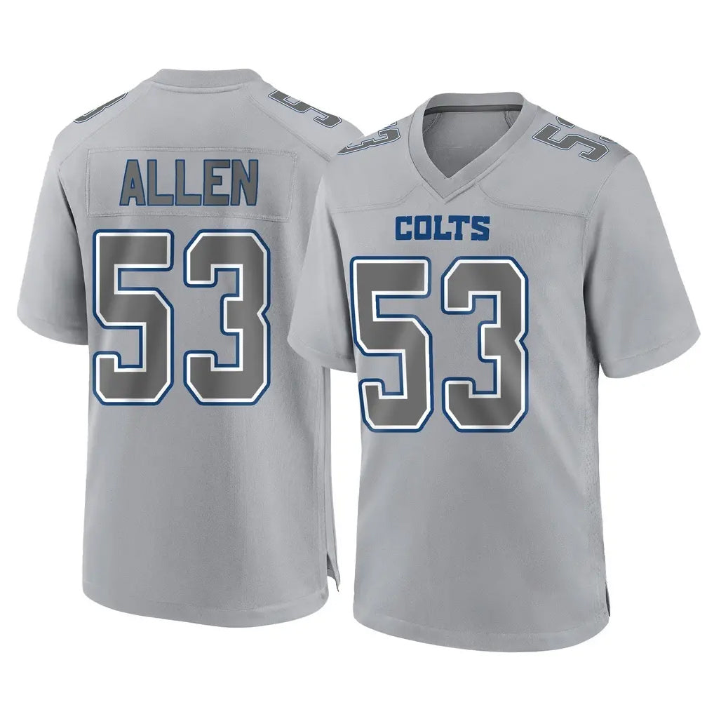 Pouc IN.Colts #53 CJ Allen Player Gray Atmosphere Fashion Home Game Stitched Jerseys