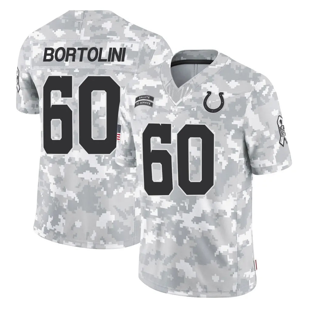 Pouc IN.Colts #60 Tanor Bortolini Player Arctic Camo Salute To Service Limited Game Stitched Jerseys