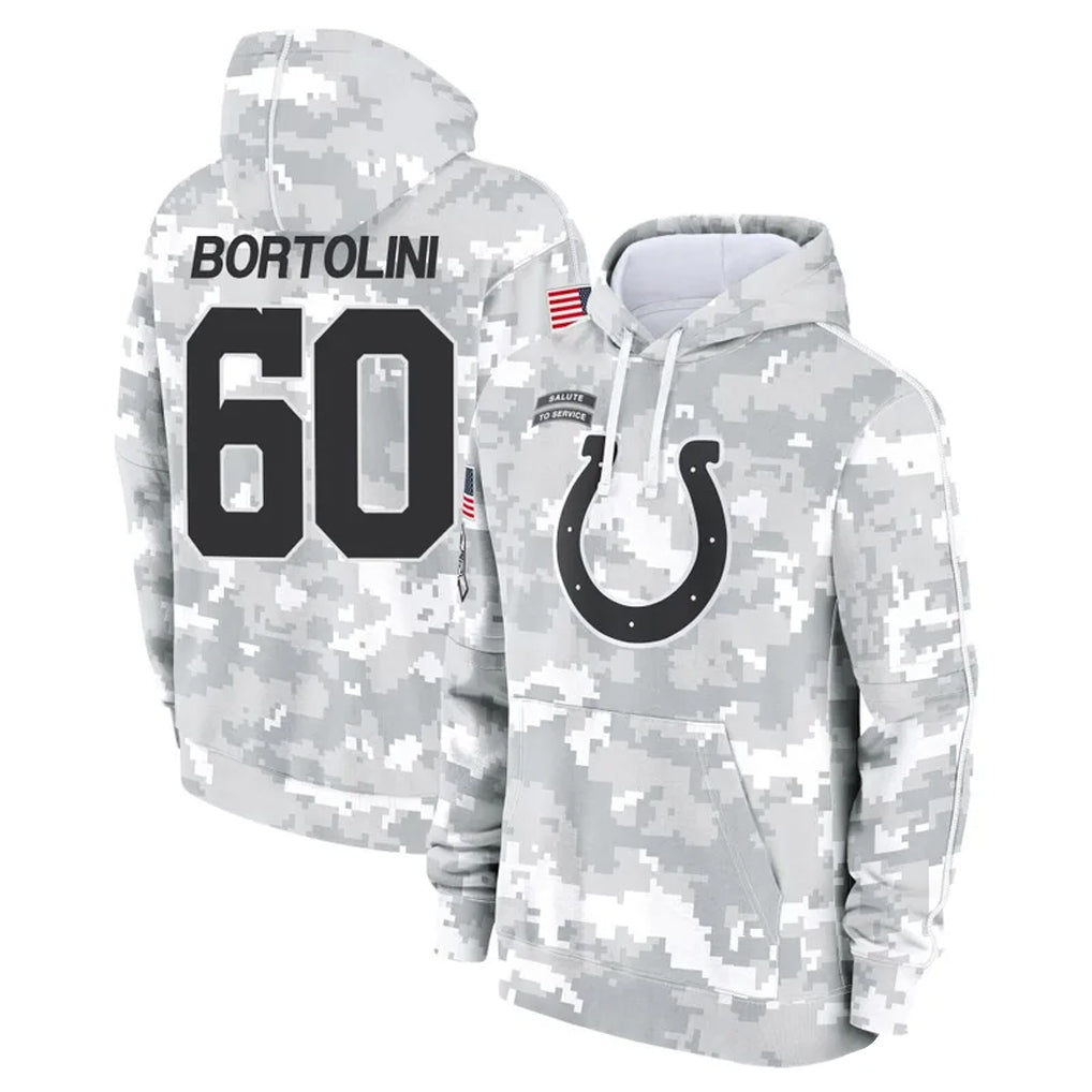 Pouc IN.Colts #60 Tanor Bortolini Player Arctic Camo Salute to Service Hoodies Limited Game Stitched Jerseys