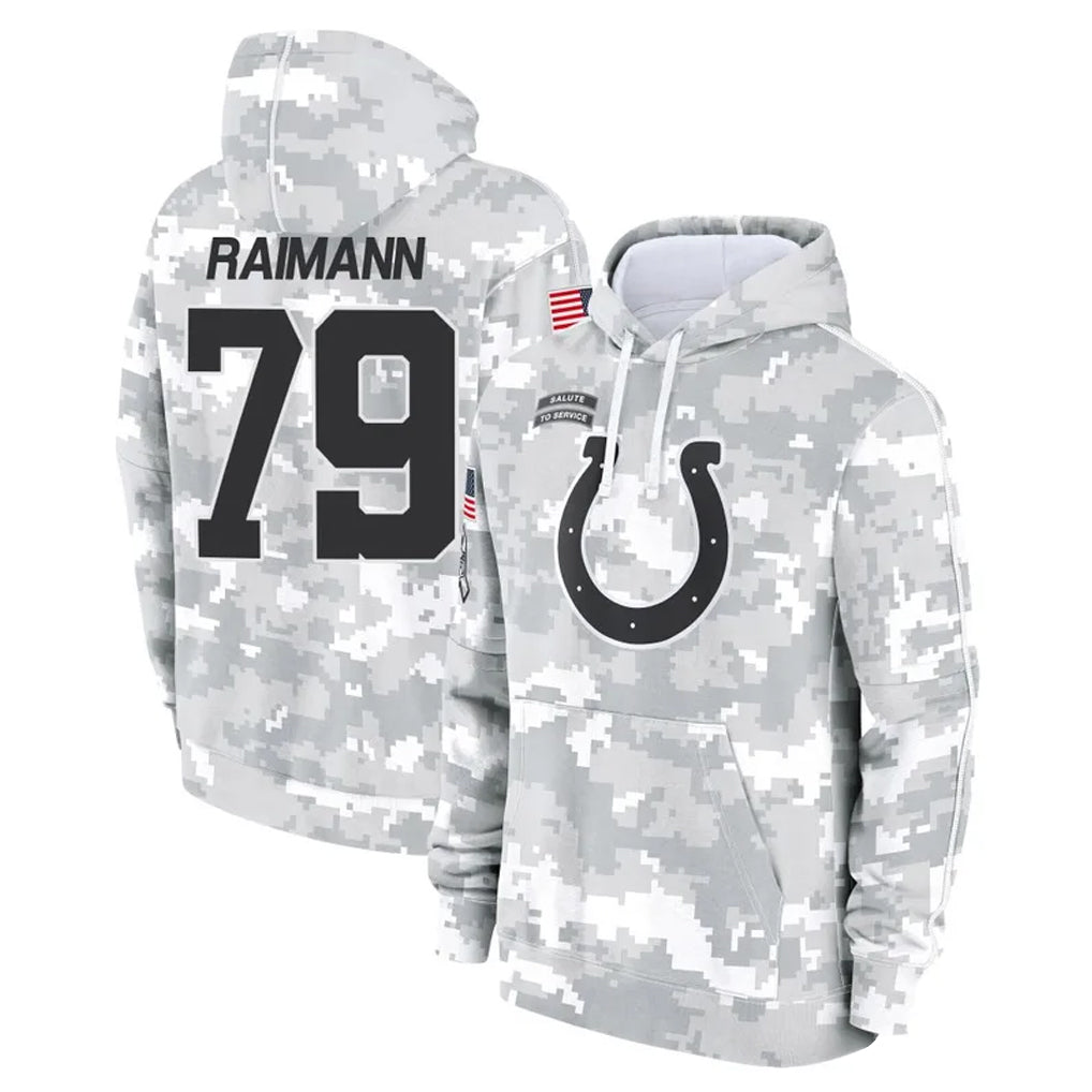Pouc IN.Colts #79 Bernhard Raimann Player Arctic Camo Salute to Service Hoodies Limited Game Stitched Jerseys