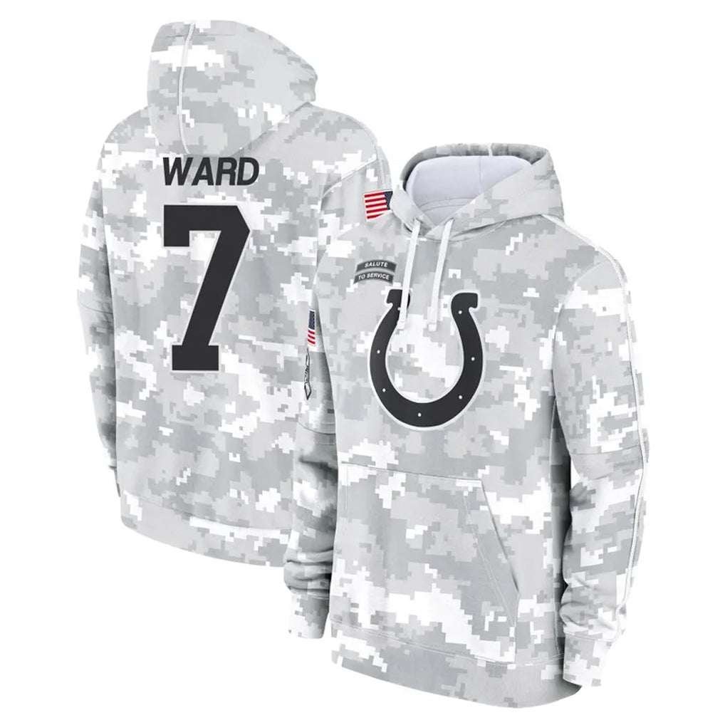Pouc IN.Colts #7 Charvarius Ward Sr. Player Arctic Camo Salute to Service Hoodies Limited Game Stitched Jerseys