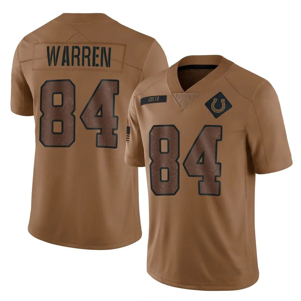Pouc IN.Colts #84 Tyler Warren Player Brown Salute To Service Limited Stitched Jerseys