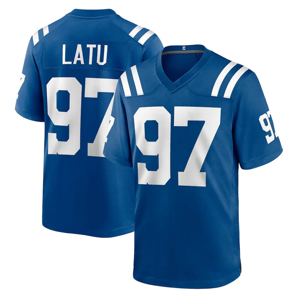 Pouc IN.Colts #97 Laiatu Latu Player Royal Home Game Stitched Jerseys