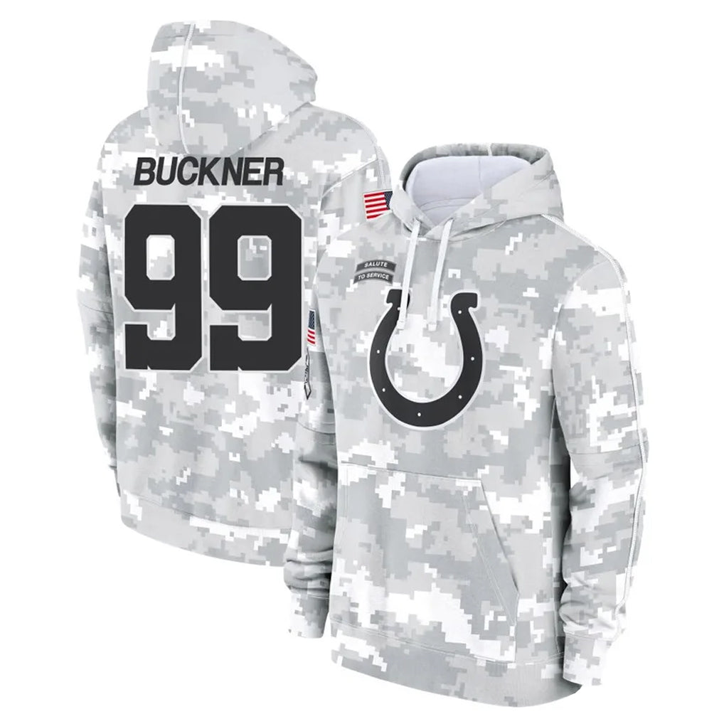 Pouc IN.Colts #99 DeForest Buckner Player Arctic Camo Salute to Service Hoodies Limited Game Stitched Jerseys