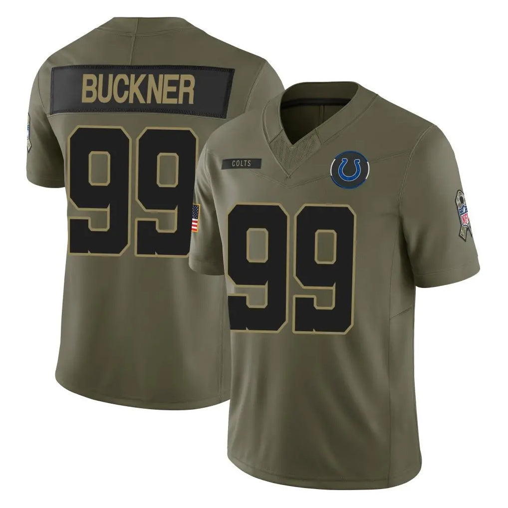 Pouc IN.Colts #99 DeForest Buckner Player Olive 2025 Salute To Service Limited Game Stitched Jerseys