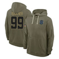 Pouc IN.Colts #99 DeForest Buckner Player Olive Salute to Service Pullover Hoodies Limited Stitched Jerseys