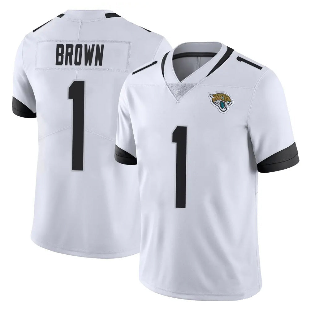 Pouc J.Jaguars #1 Montaric Brown Player White Vapor Untouchable Limited Home Game Stitched Jerseys