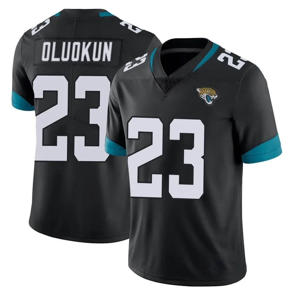 Pouc J.Jaguars #23 Foyesade Oluokun Player Black Vapor Untouchable Limited Home Game Stitched Jerseys