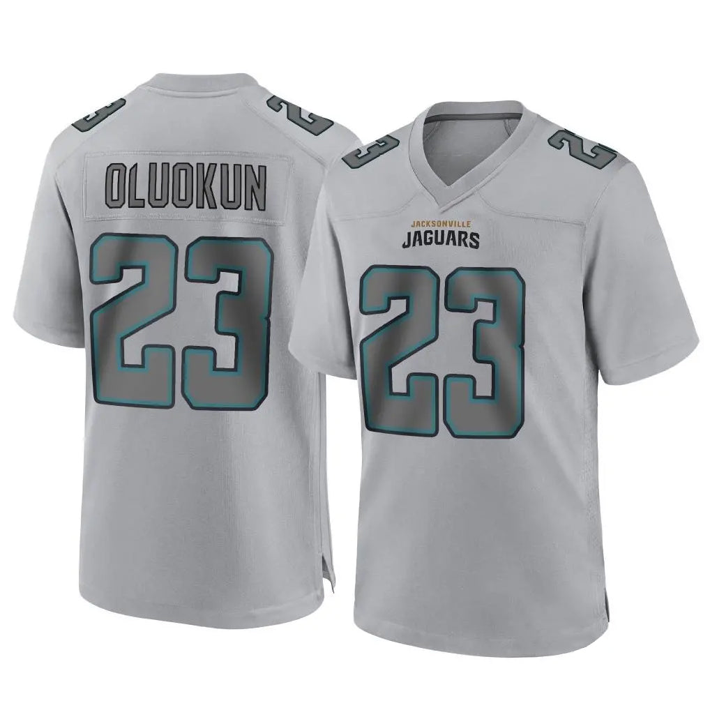 Pouc J.Jaguars #23 Foyesade Oluokun Player Gray Atmosphere Fashion Home Game Stitched Jerseys