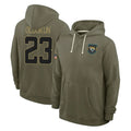 Pouc J.Jaguars #23 Foyesade Oluokun Player Olive Salute to Service Pullover Hoodies Limited Stitched Jerseys