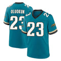 Pouc J.Jaguars #23 Foyesade Oluokun Player Teal Prowler Throwback Limited Home Game Stitched Jerseys