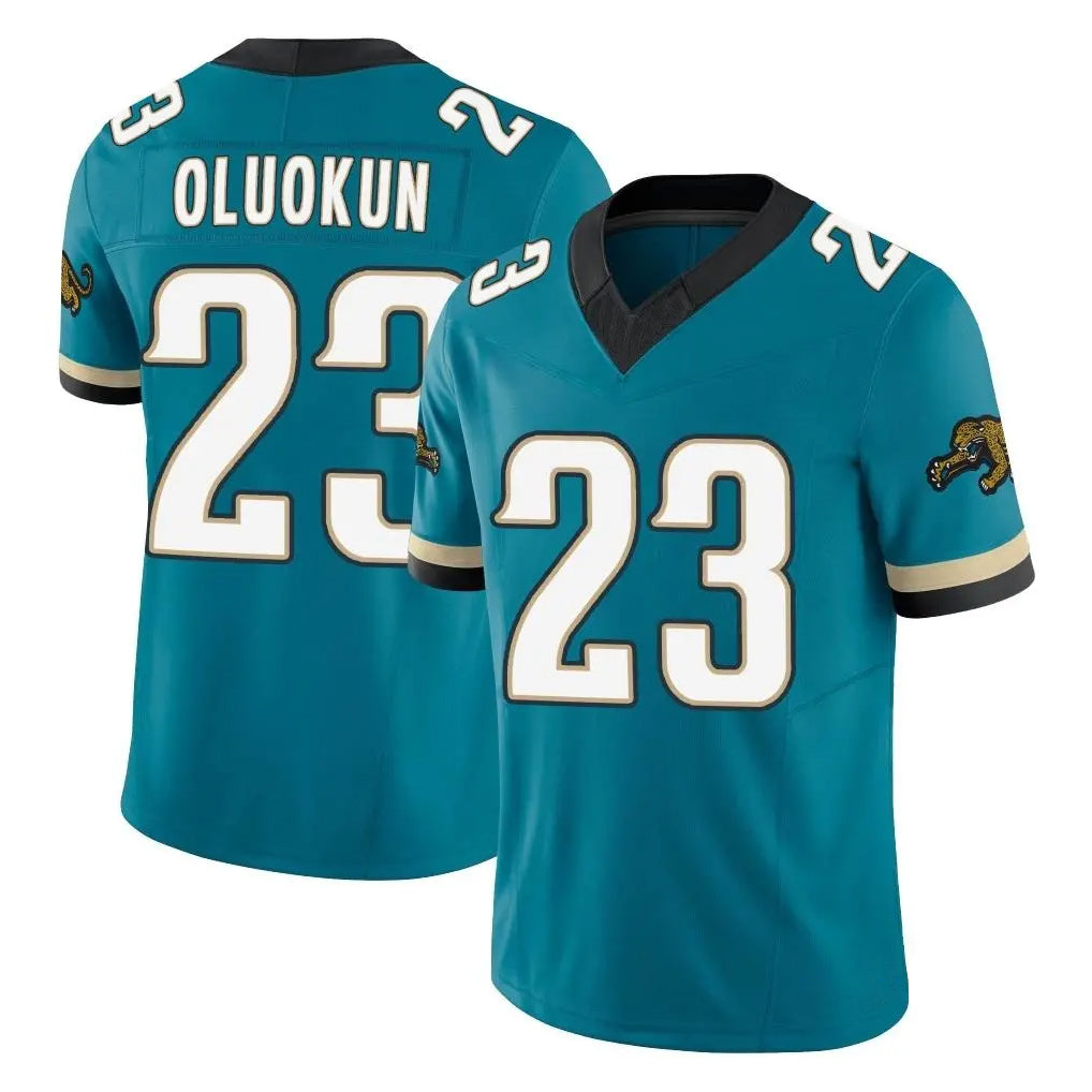 Pouc J.Jaguars #23 Foyesade Oluokun Player Teal Prowler Throwback Vapor F.U.S.E. Limited Home Game Stitched Jerseys