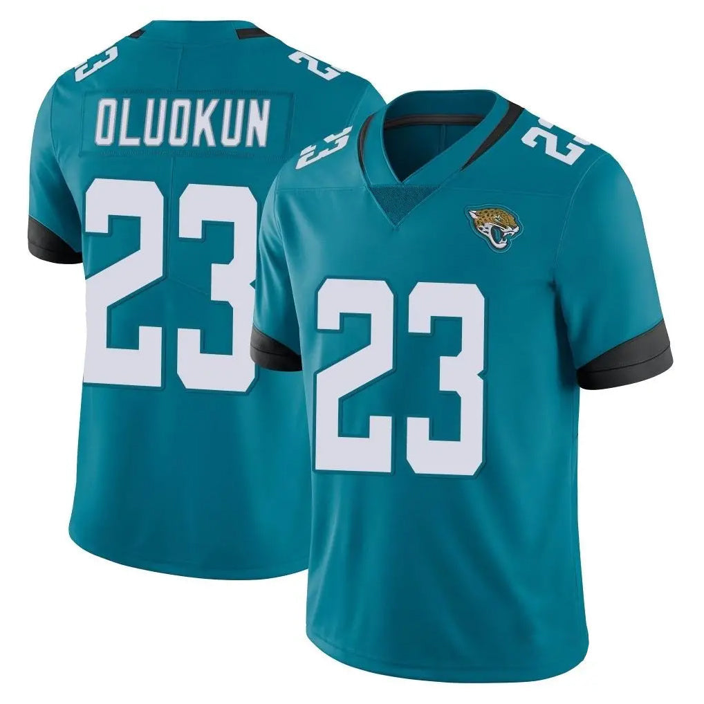 Pouc J.Jaguars #23 Foyesade Oluokun Player Teal Vapor Untouchable Limited Home Game Stitched Jerseys