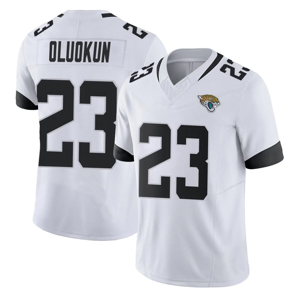 Pouc J.Jaguars #23 Foyesade Oluokun Player White Vapor F.U.S.E. Limited Home Game Stitched Jerseys