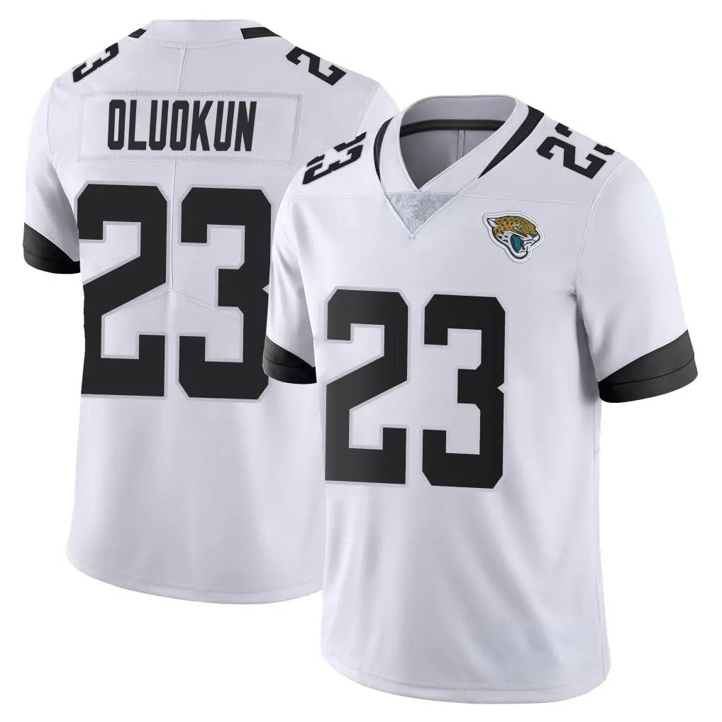 Pouc J.Jaguars #23 Foyesade Oluokun Player White Vapor Untouchable Limited Home Game Stitched Jerseys