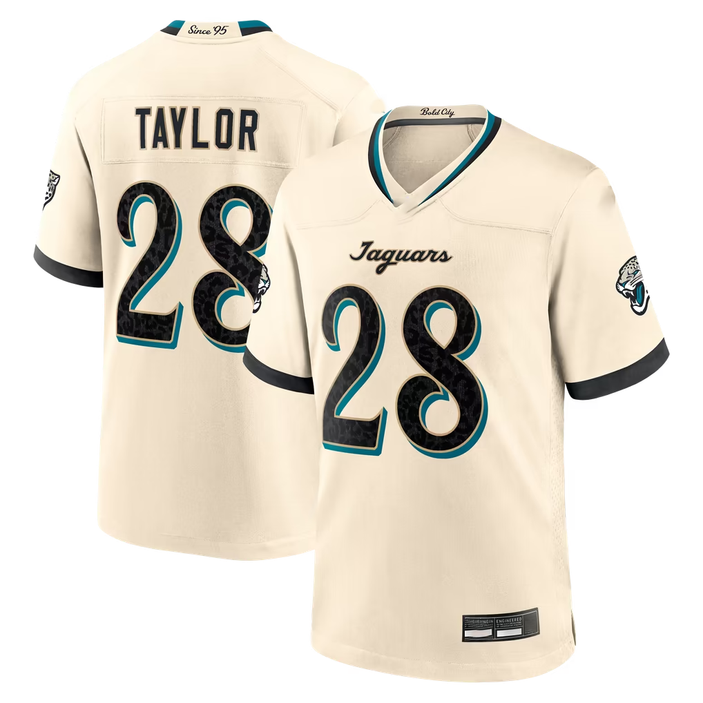 Pouc J.Jaguars #28 Fred Taylor Natural  2026 Rivalries Collection Game Stitched Jerseys