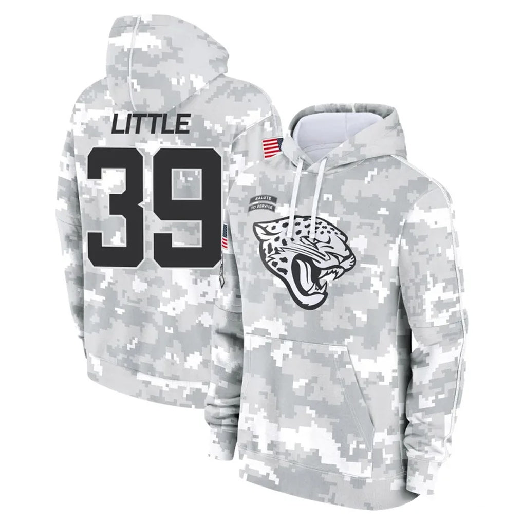 Pouc J.Jaguars #39 Cam Little Player Arctic Camo Salute to Service Hoodies Limited Game Stitched Jerseys