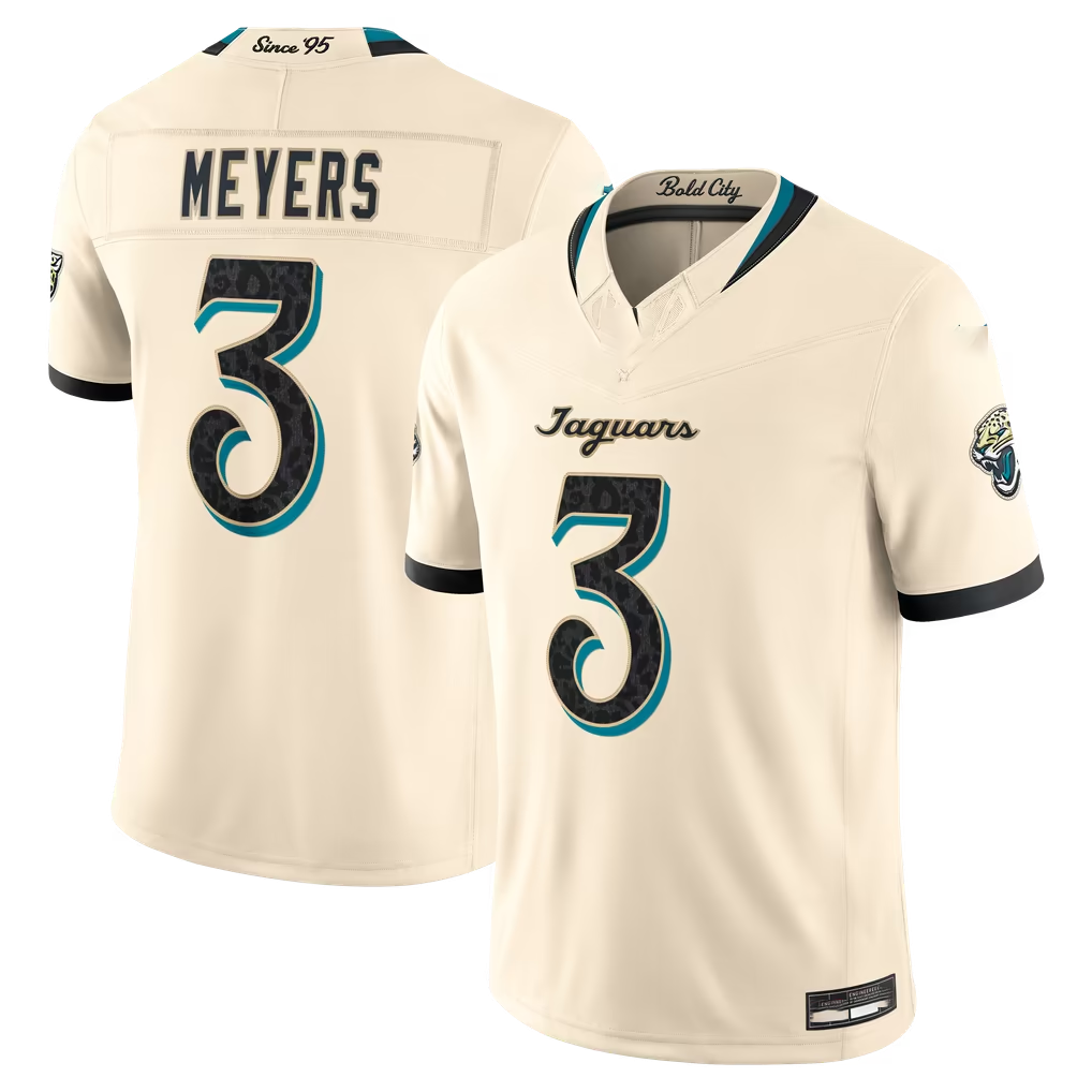 Pouc J.Jaguars #3 Jakobi Meyers Natural 2026 Rivalries Collection Limited Stitched Jerseys